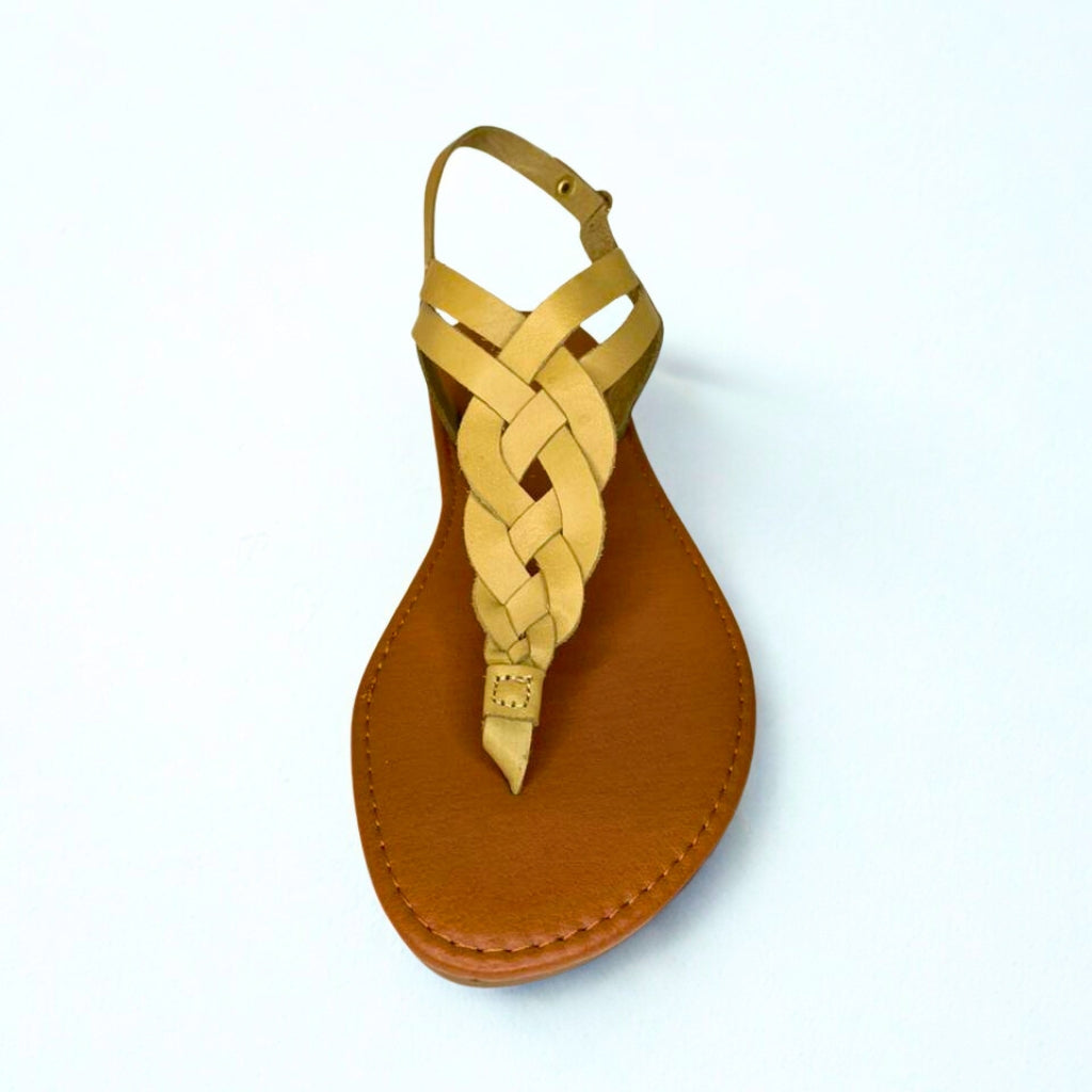 Andreoli stone leather INTERTWINED slingback