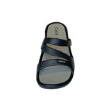Cycle Black Triple Strap Comfort Slide Sandal – front view