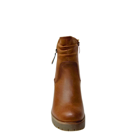 Savoy Chunky Block Heel Boot - Camel