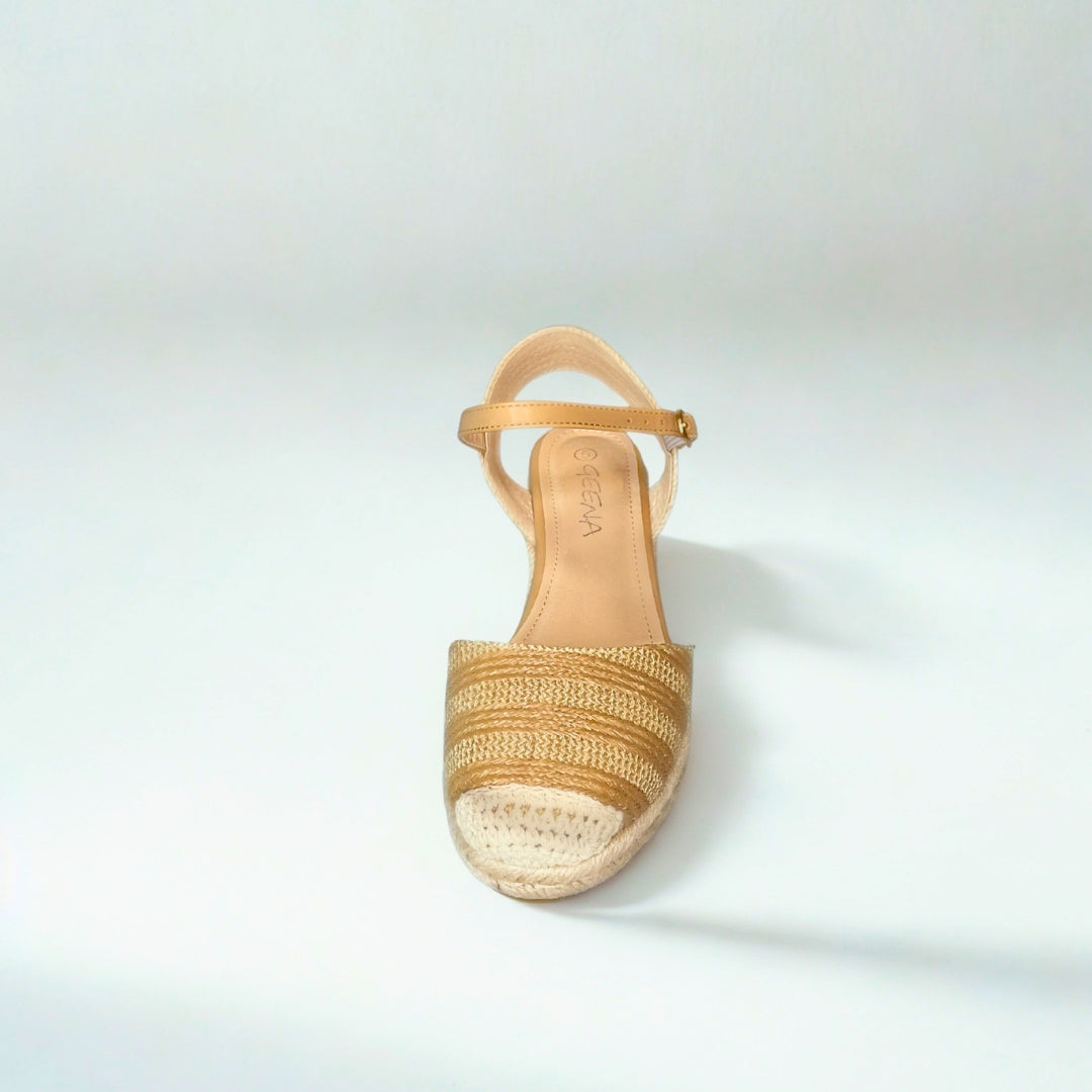 Geena taupe closed toe ESPADRILLE wedge