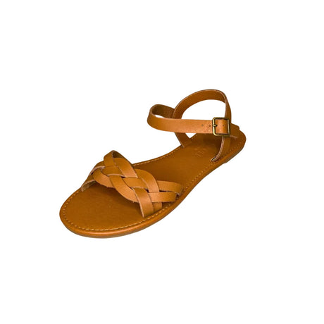 Andreoli Tan Intertwined Bar Strap Sandal – product image 1