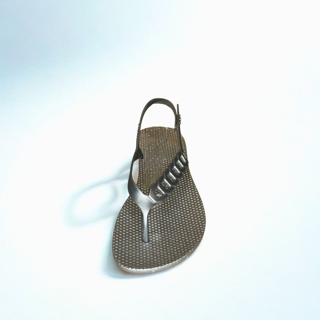 Cheeky silver TOE THONG back strap sandal