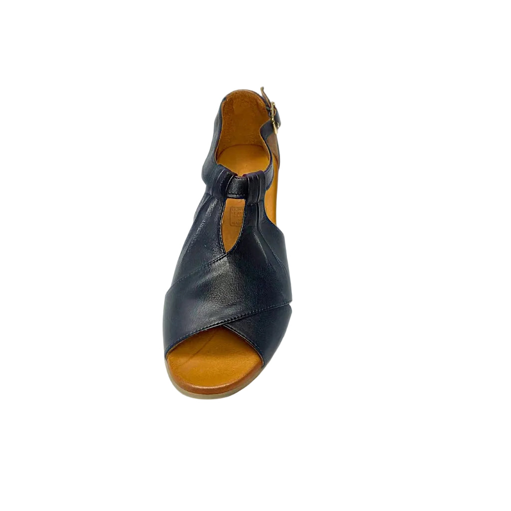 Gia Black Peep Toe Sandal – front view
