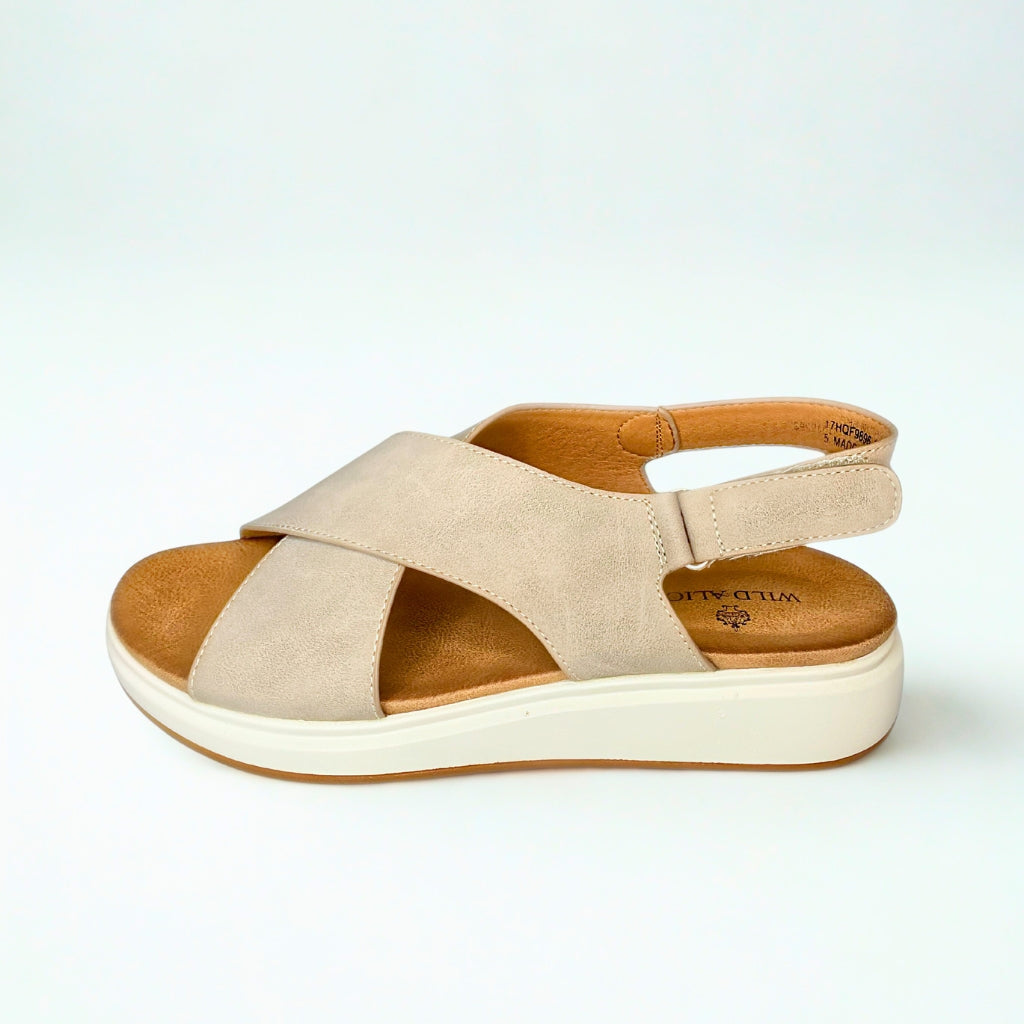 Wild Alice taupe CROSS OVER flatform sandal