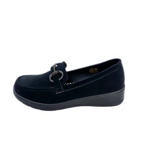 Cushion Walk Comfort Wedge Loafers with Chain Detail - Black – product image 1