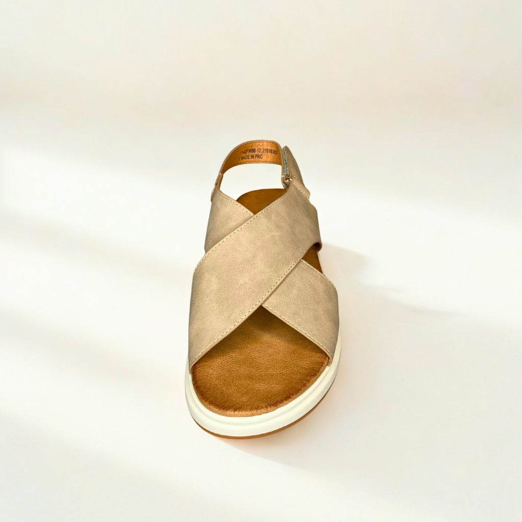 Wild Alice taupe CROSS OVER flatform sandal