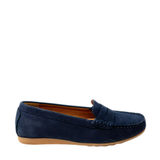 Gia Classic Leather Moccasin - Navy