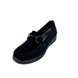 Cushion Walk Comfort Wedge Loafers with Chain Detail - Black – side view