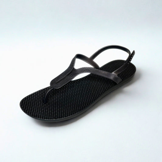 Cheeky black TOE POST back strap sandal