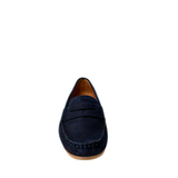 Gia Classic Leather Moccasin - Navy