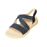 Queue Navy Cross Over Velcro Strap Sandal – product image 1