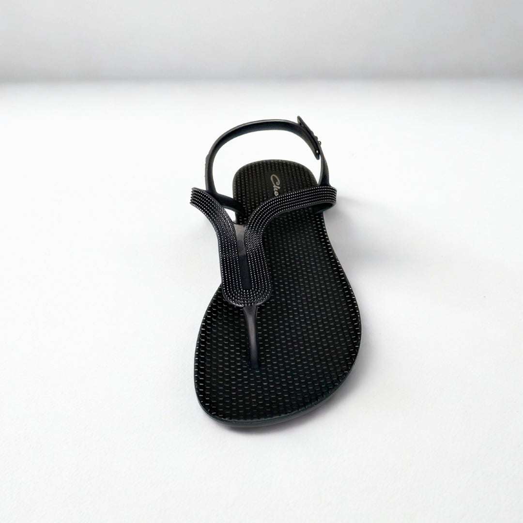 Cheeky black TOE POST back strap sandal