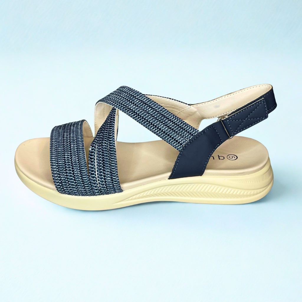Queue navy CROSS OVER velcro strap sandal
