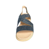 Queue Navy Cross Over Velcro Strap Sandal – front view