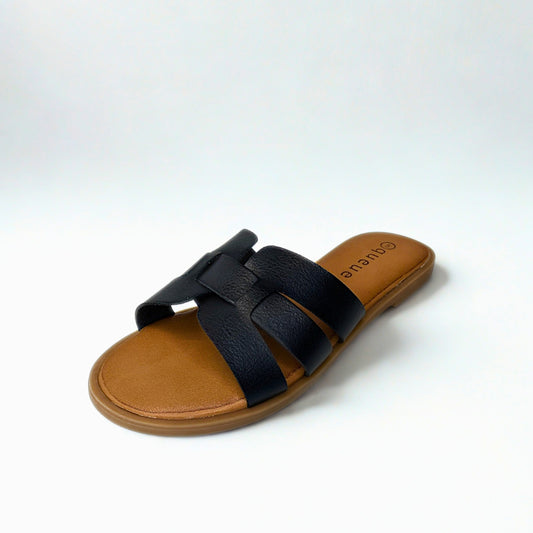 Queue black CUT-OUT LOOPED sandal