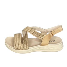 Queue Khaki Cross Over Velcro Strap Sandal – side view