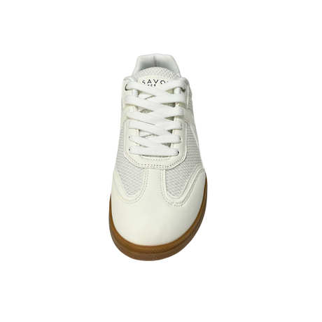 Savoy Retro Lace Up Sneaker - White Metallic