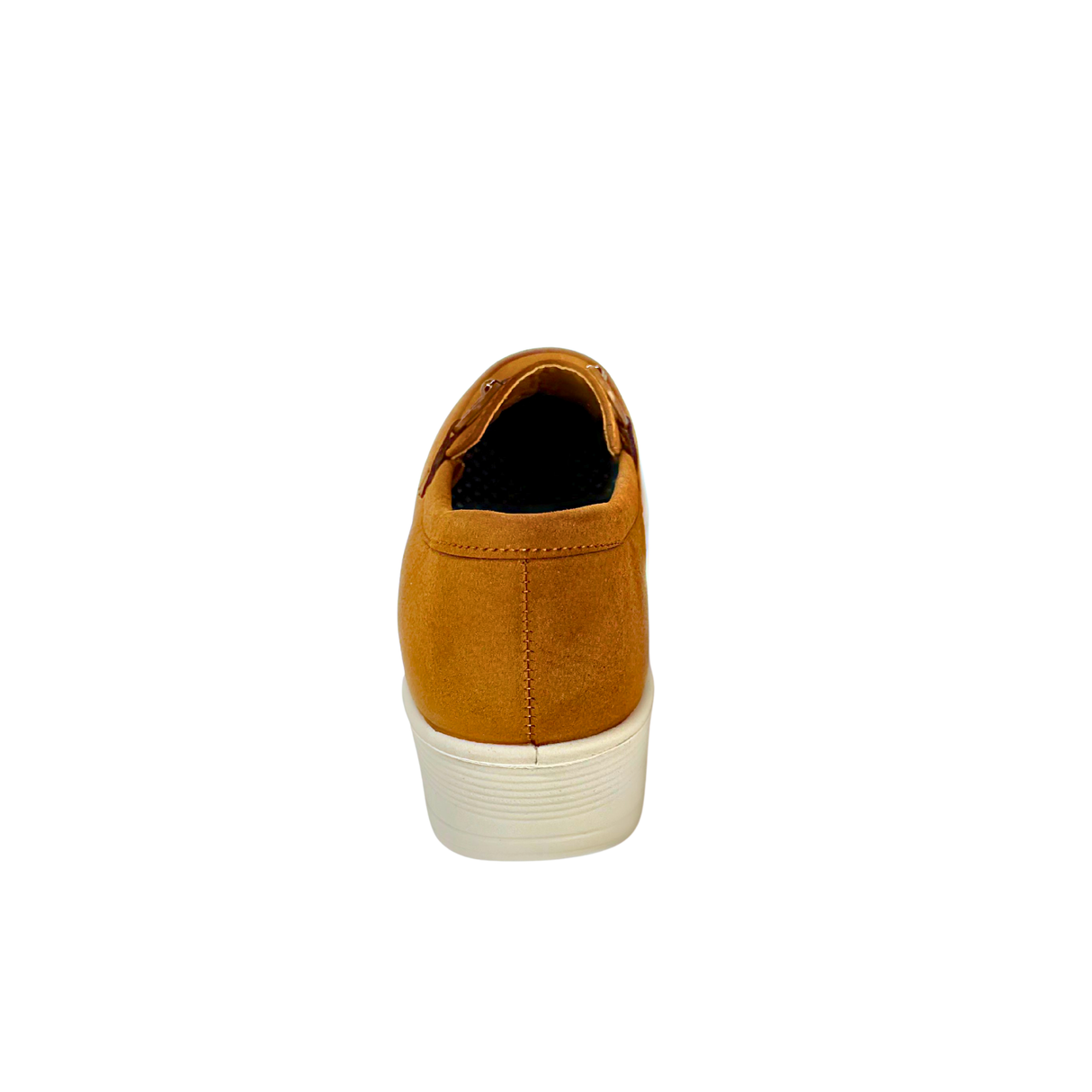 Cushion Walk Comfort Wedge Loafers with Chain Detail - Camel – detail shot