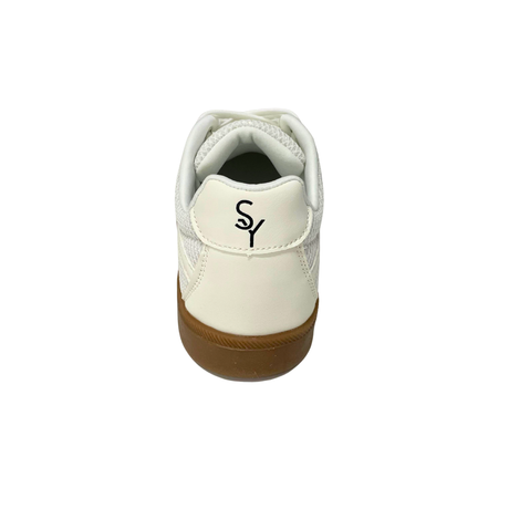 Savoy Retro Lace Up Sneaker - White Metallic