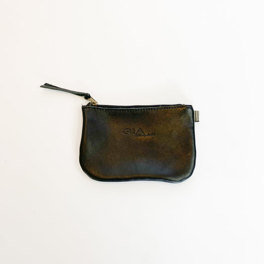 Gia black leather purse