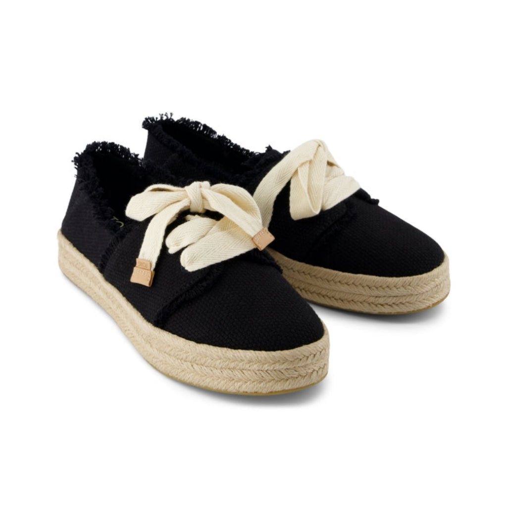 Toms Black Carolina Lace-up – side view