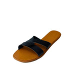 Andreoli Black Leather Intertwined Slide – product image 1