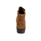 Savoy Wedge Ankle Boot with Zip Detail - Brown