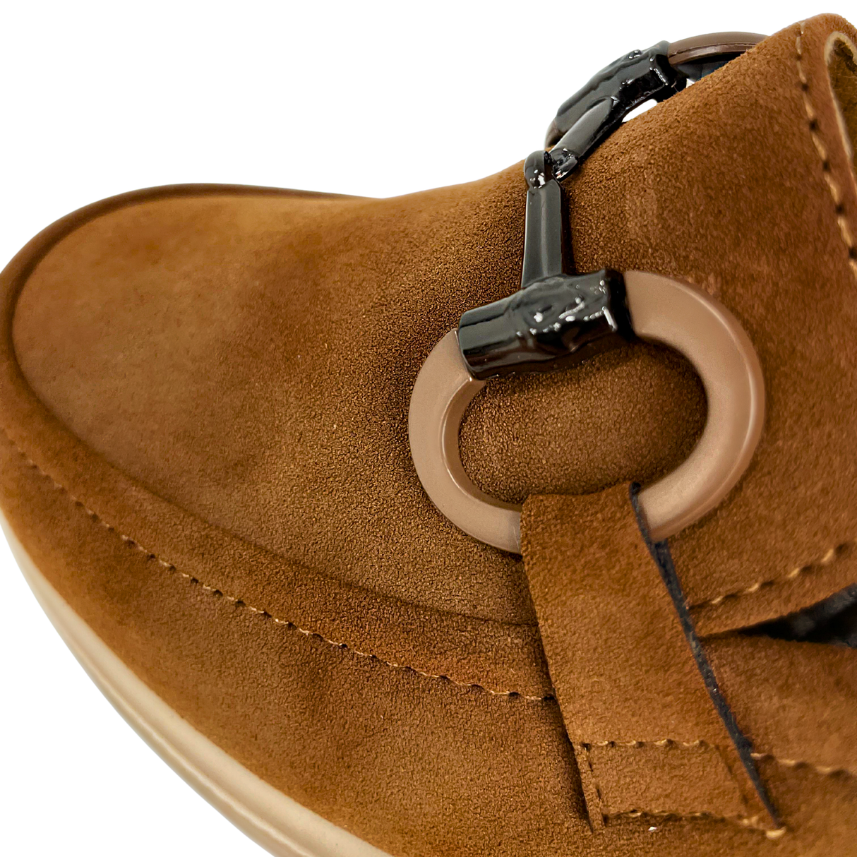 Cushion Walk Comfort Wedge Loafers with Chain Detail - Camel – product image 5