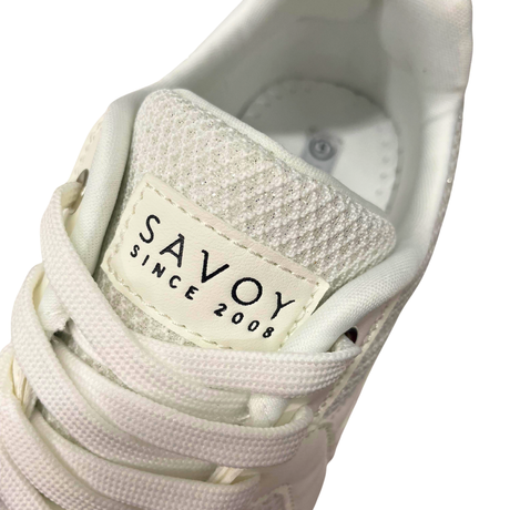 Savoy Retro Lace Up Sneaker - White Metallic