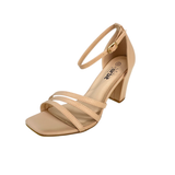 Orbit Multi Strap Block Heel Sandals - Nude – side view