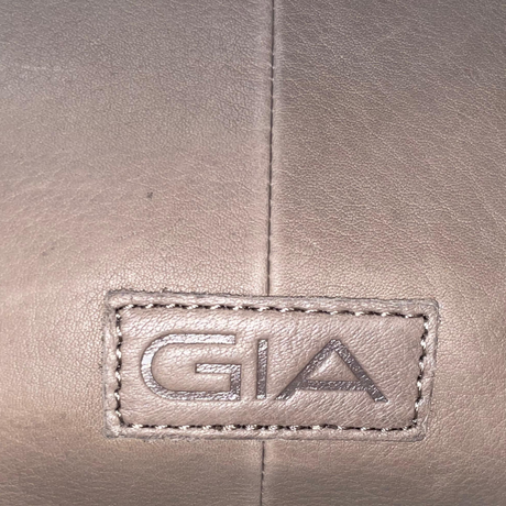 Gia Leather Curved Top Shoulder Bag - Taupe