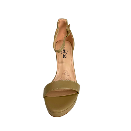 Orbit Platform Block Heel Sandals - Taupe – front view