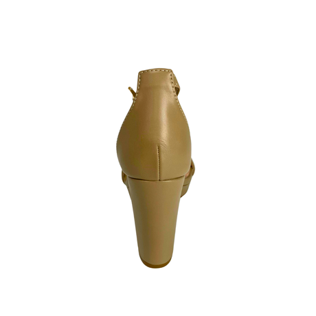 Orbit Platform Block Heel Sandals - Taupe – detail shot