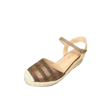 Geena Bronze Closed Toe Espadrille Wedge – product image 1