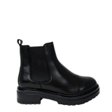 Gia Leather Chunky Chelsea Boot - Black