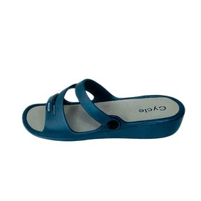 Cycle Navy Triple Strap Comfort Slide Sandal – side view