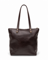 Gia Leather Hannah Tote Bag - Brown