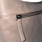 Gia Leather Fold Over Flap Bag - Taupe