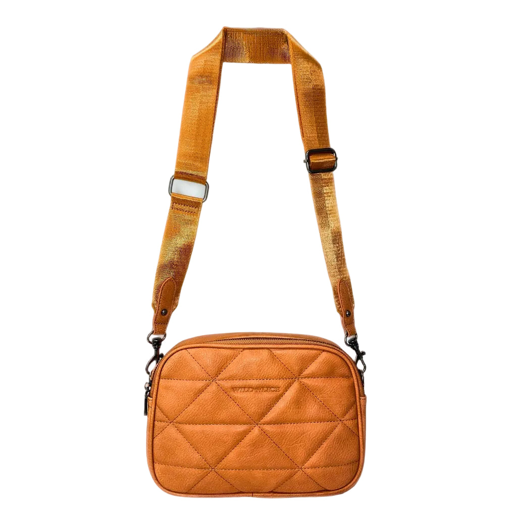 Wild Alice Orange Quilt Crossbody Bag – product image 1