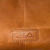 Gia Leather Curved Top Shoulder Bag - Camel