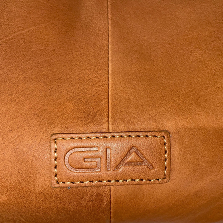 Gia Leather Curved Top Shoulder Bag - Camel