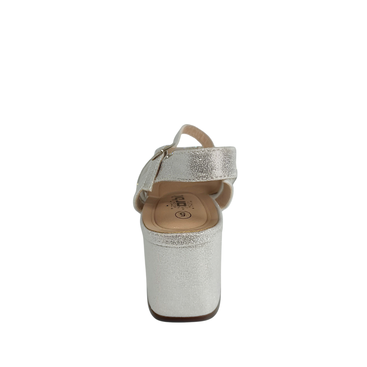 Orbit Intertwine Block Heel Sandals - Silver – detail shot