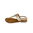 Gia Gold Leather Weave Slingback Sandal – side view