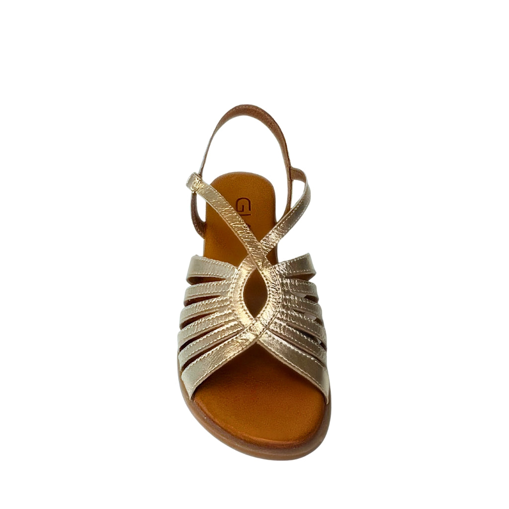 Gia metalic gold leather STRAPPY BACKSTRAP sandal