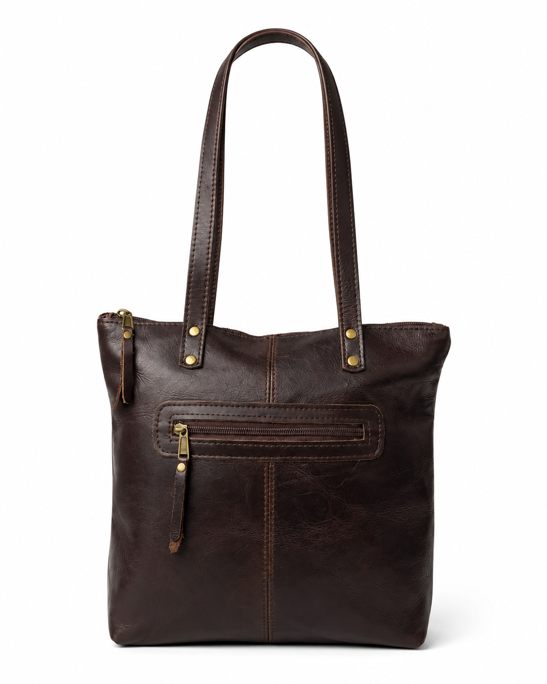 Gia Leather Hannah Tote Bag - Brown