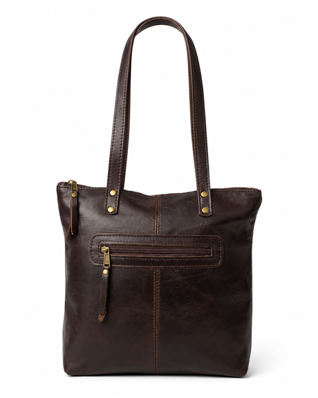 Gia Leather Hannah Tote Bag - Brown