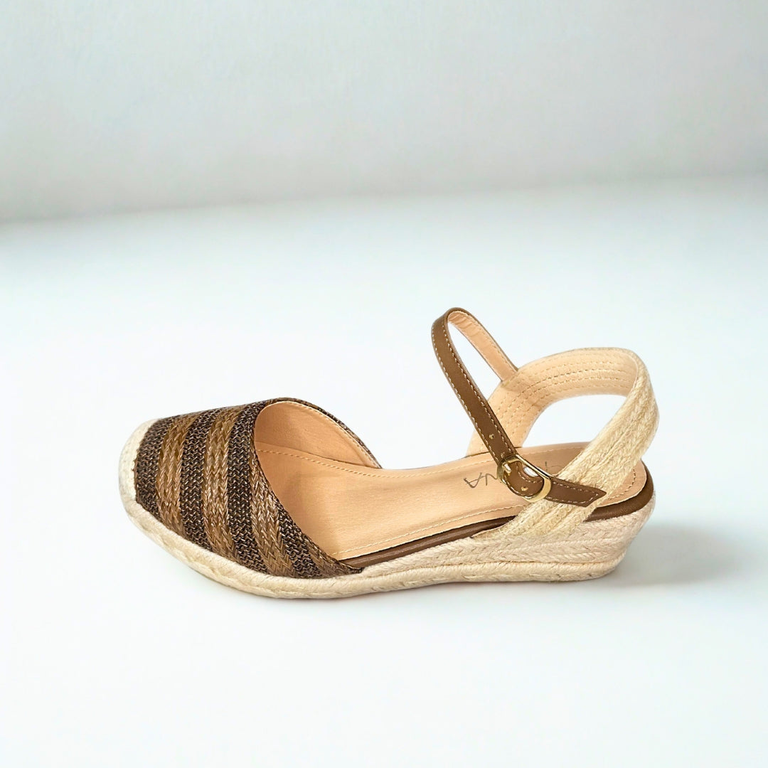 Geena bronze closed toe ESPADRILLE wedge