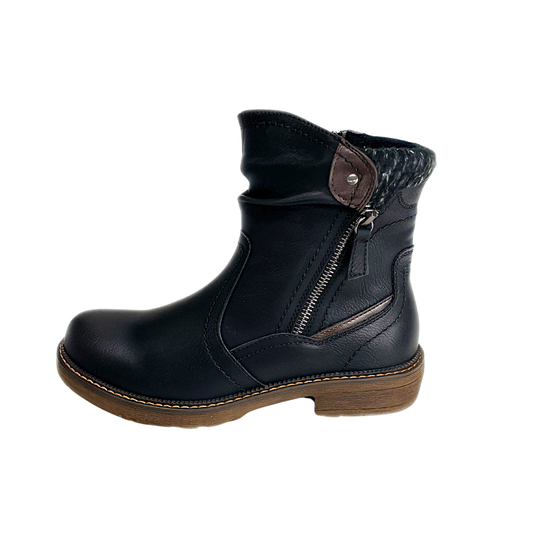Savoy Mid-Ankle Boots with Stitched Panels - Black – product image 1