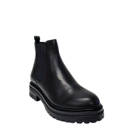 Gia Leather Chunky Chelsea Boot - Black