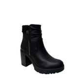 Savoy Chunky Block Heel Boot - Black